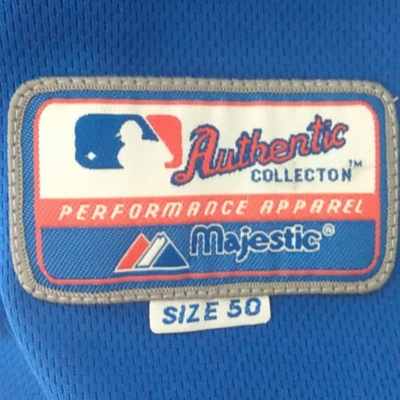 Vintage TORONTO BLUE JAYS Jersey Majestic JP Arencibia size 50 Blue with White - Picture 3 of 8